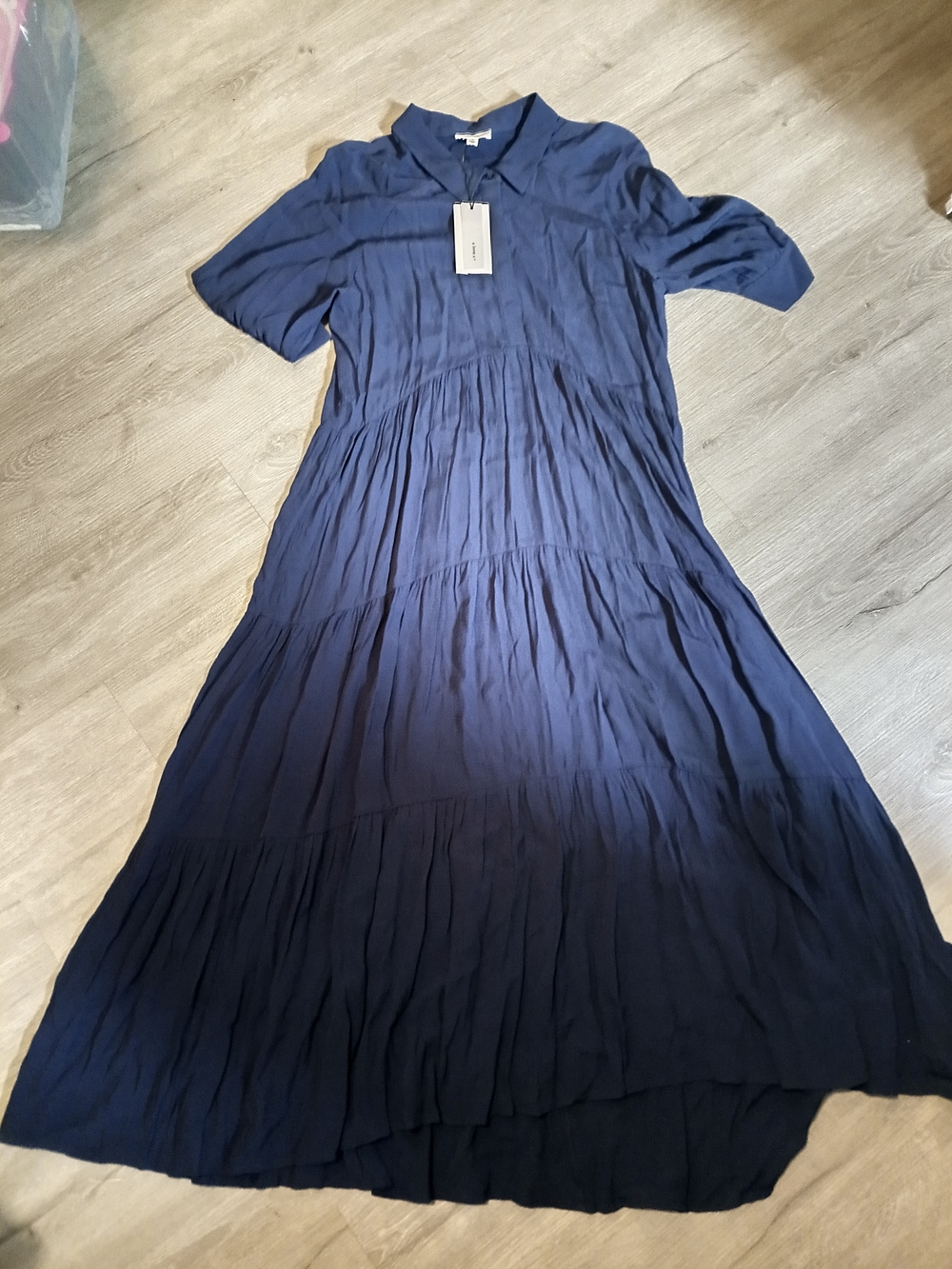 A Loves A Brand Navy Pleated Maxi Dress